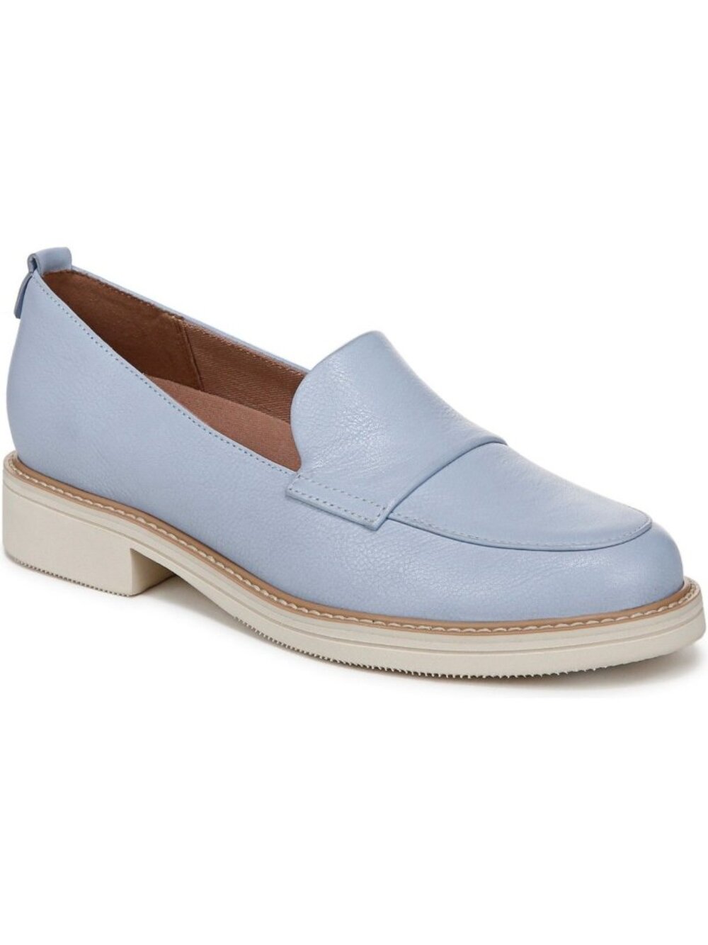 Naturalizer Women Slip on Taylin Block Heel Penny Loafers Ice Blue Size 5.5M NWB